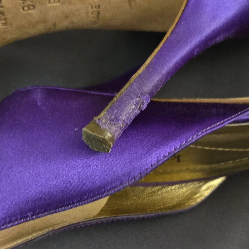 Kate Spade Purple Satin Heels - Picture 3 of 5